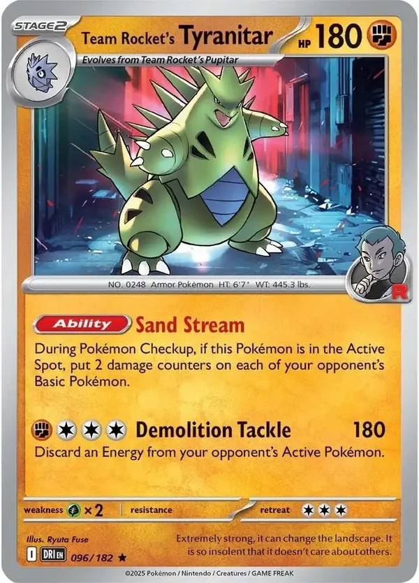 Team Rocket's Tyranitar 096/182 Holo Destined Rivals
