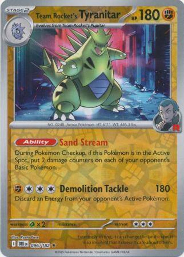 Team Rocket's Tyranitar 096/182 Reverse Holo Destined Rivals