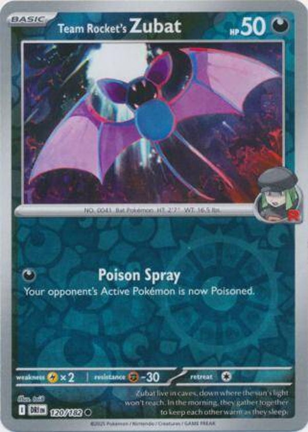 Team Rocket's Zubat 120/182 Reverse Holo Destined Rivals