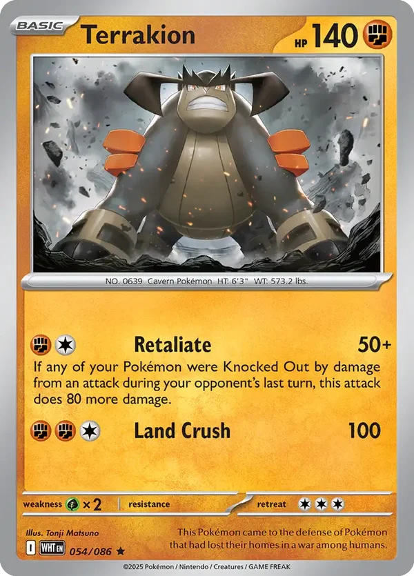 Terrakion 054/086 Holo White Flare