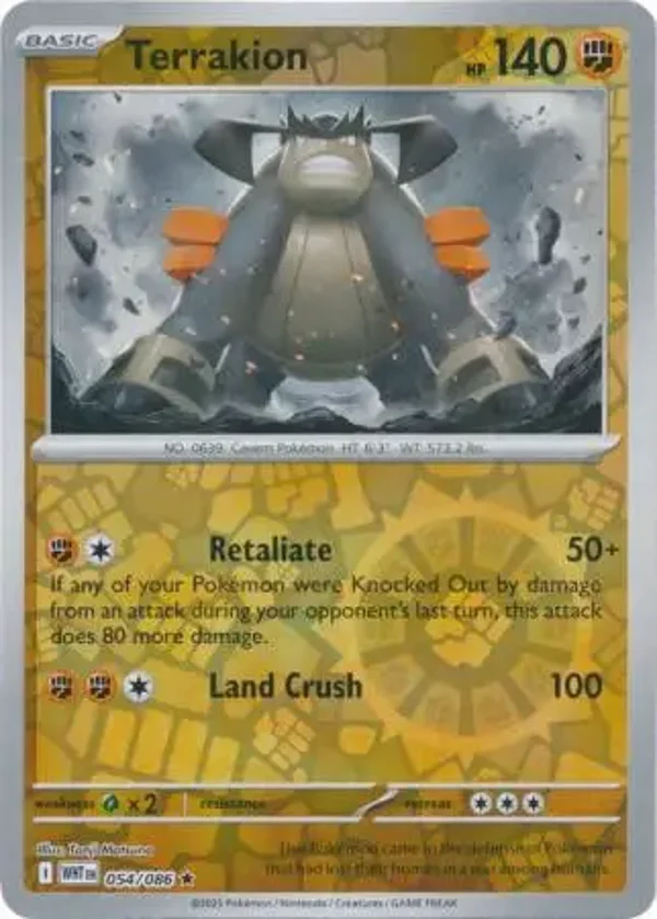 Terrakion 054/086 Reverse Holo White Flare