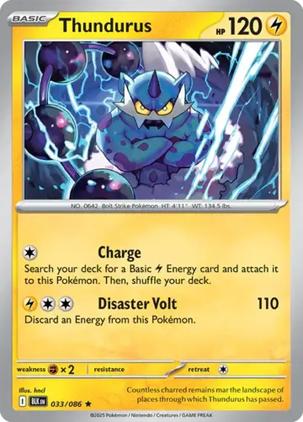 Thundurus 033/086 Holo Black Bolt