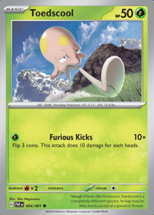Toedscool 004/091 Reverse holo Paldean Fates