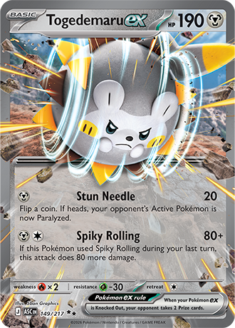 Togedemaru EX 149/217 Ascended Heroes