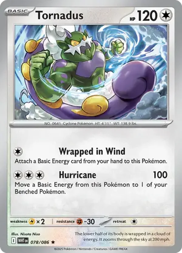 Tornadus 076/086 Holo White Flare