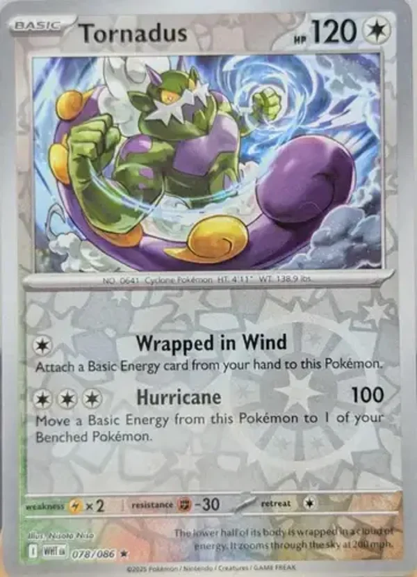 Tornadus 076/086 Reverse Holo White Flare