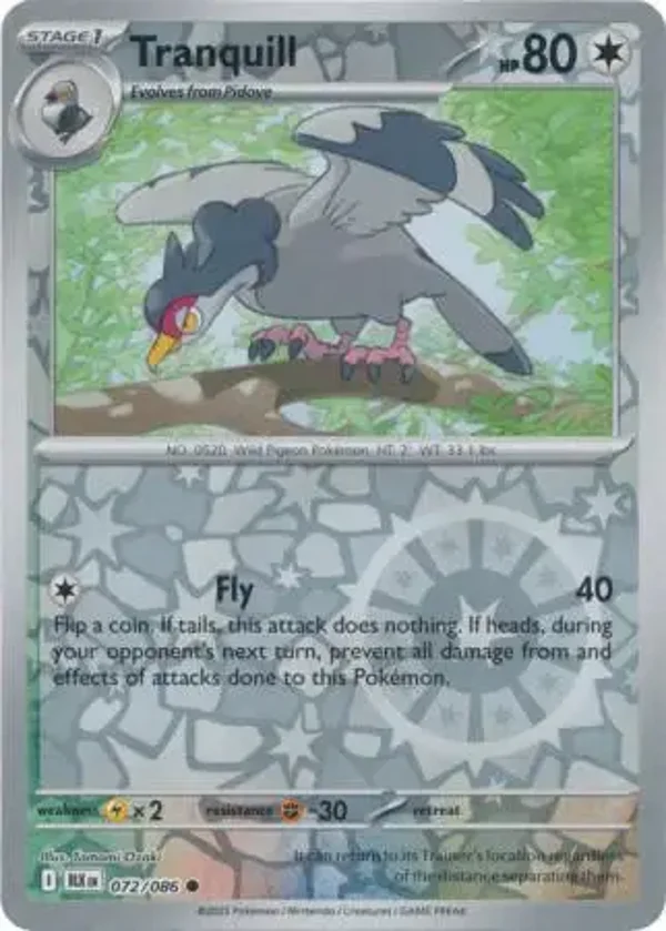 Tranquill 072/086 Reverse Holo Black Bolt
