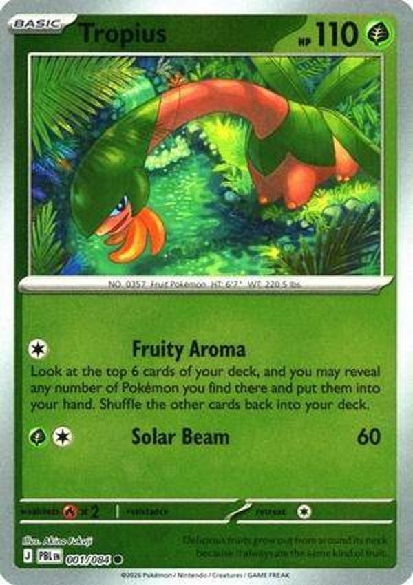 Tropius 001/084 reverse holo Pitch Black