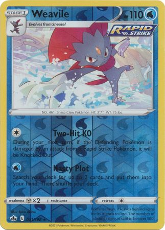 Weavile 031/198 reverse holo Chilling Reign