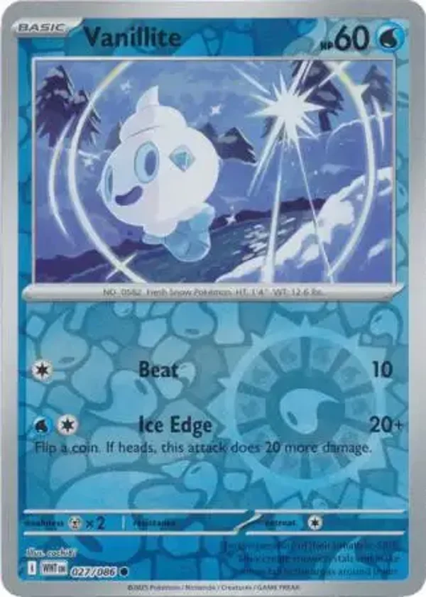 Vanillite 027/086 Reverse Holo White Flare