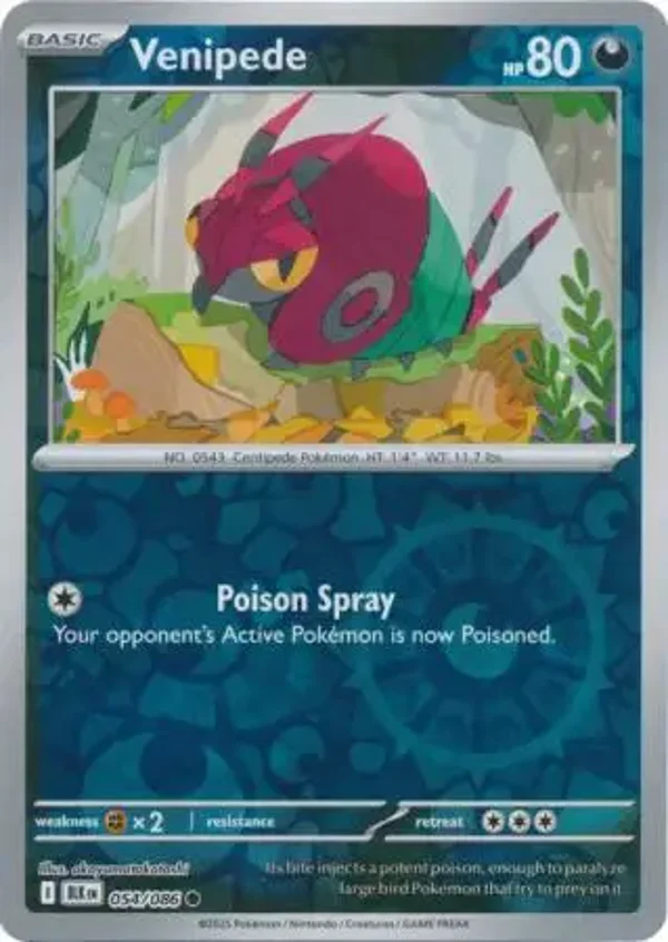 Venipede 054/086 Reverse Holo Black Bolt