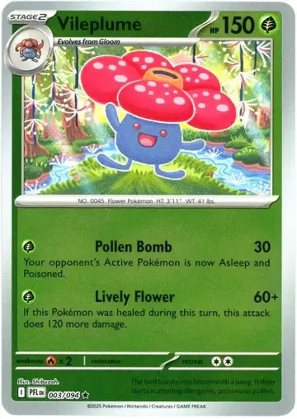 Vileplume 003/094 Reverse Holo Phantasmal Flames