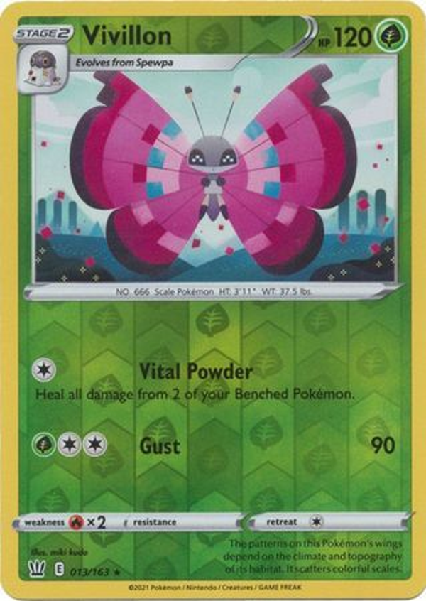 Vivillon 013/163 reverse holo Battle Styles