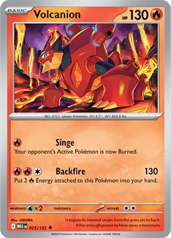 Volcanion 025/132 Reverse Holo Mega Evolution