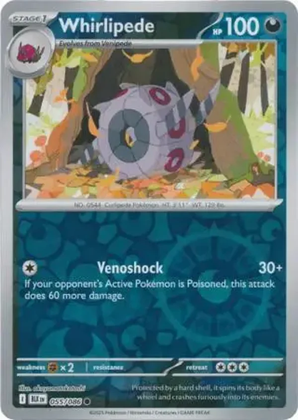 Whirlipede 055/086 Reverse Holo Black Bolt