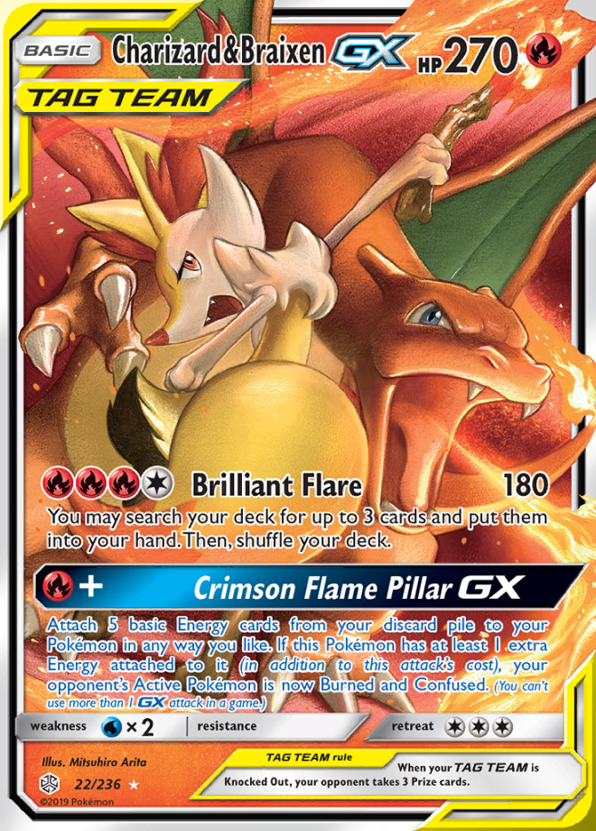 Charizard & Braixen- GX 022/236 Cosmic Eclipse