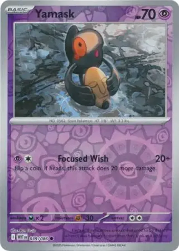 Yamask 039/086 Reverse Holo White Flare