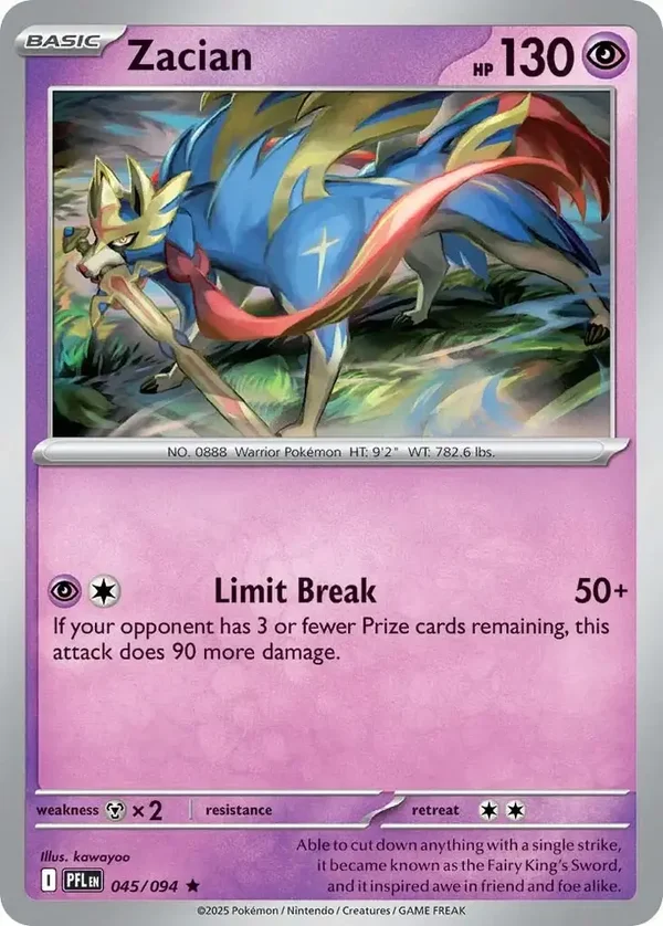 Zacian 045/094 Holo Phantasmal Flames