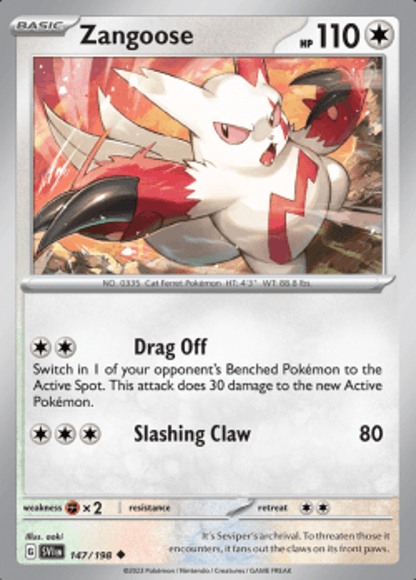 Zangoose 147/198 reverse holo Scarlet en Violet