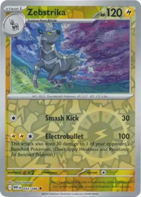 Zebstrika 032/086 Reverse Holo White Flare