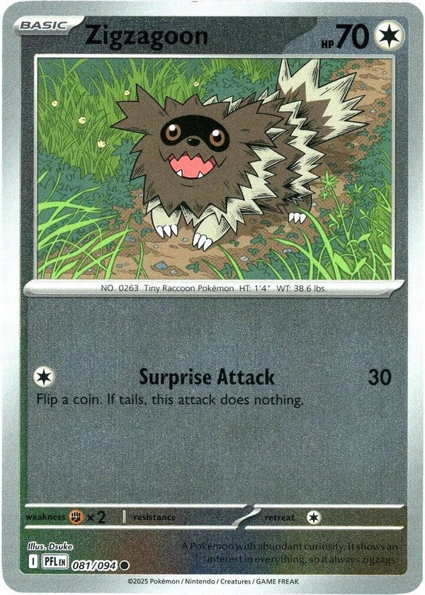 Zigzagoon 081/094 Reverse Holo Phantasmal Flames