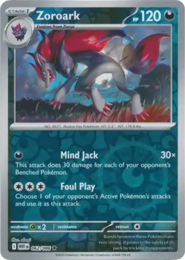 Zoroark 062/086 Reverse Holo White Flare