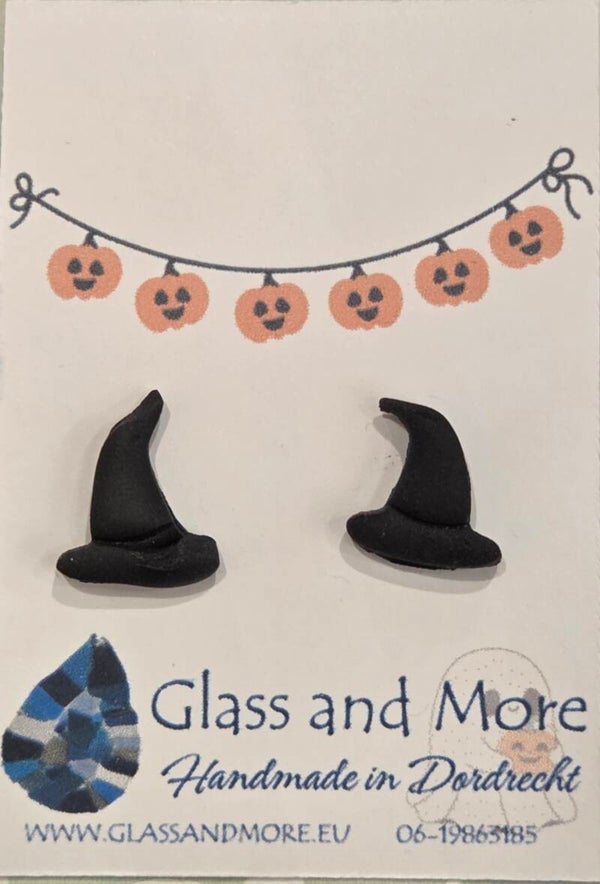 Polymer clay witchhat earrings