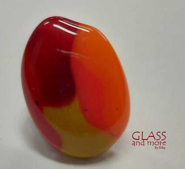 Ring met glas in herfstkleuren