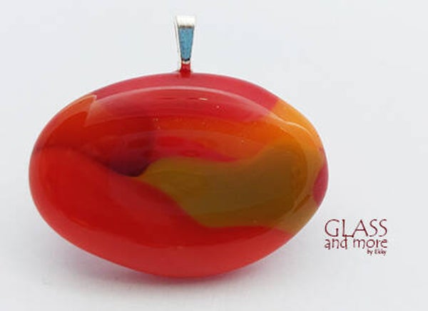 Ovale glashanger in warme kleuren