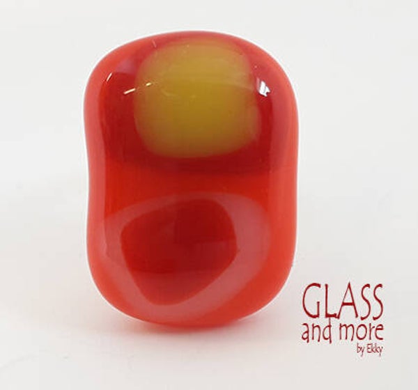 rechthoekige oranje geel getinte ring (GRMK02)