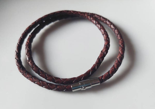 dubbele bruin leren armband