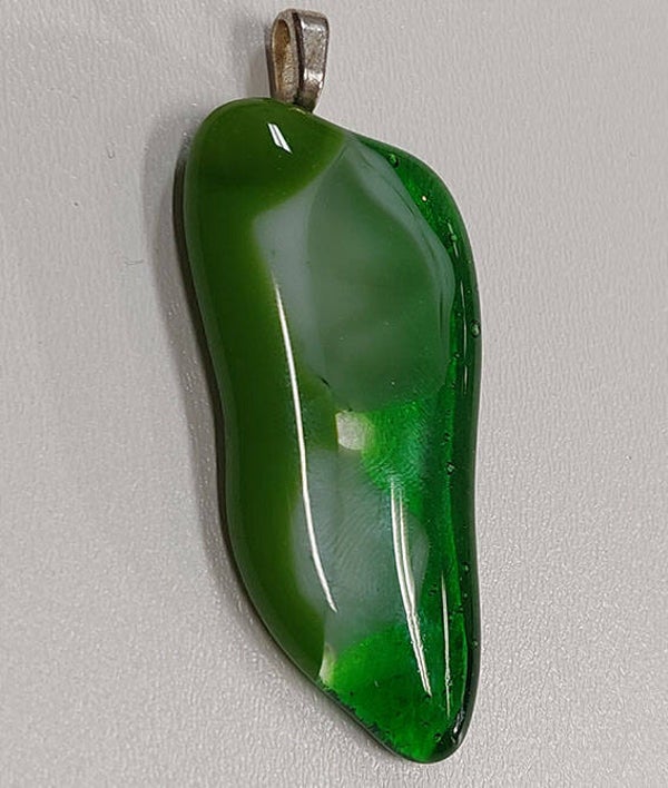 langwerpig groene glashanger