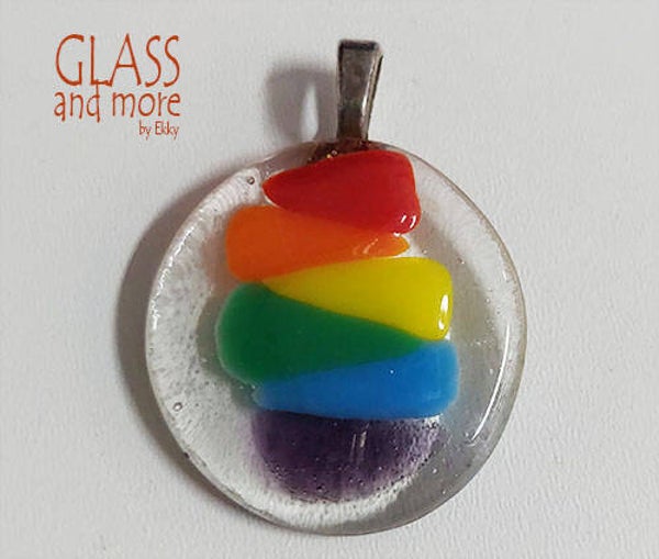 ronde doorzichtige hanger met regenboogkleuren