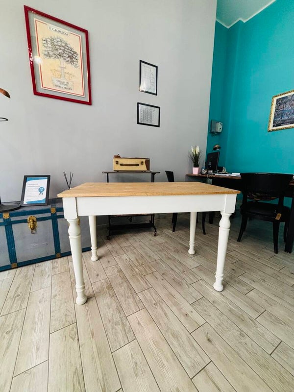 TAVOLO LEGNO ANNI 50 CON PIANO APRIBILE