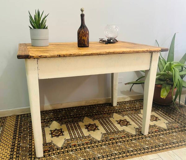 TAVOLO IN LEGNO COLOR PANNA - TABLE VINTAGE