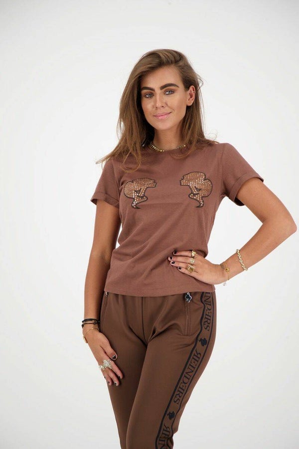 T-shirt slim fit diamonds headlogos