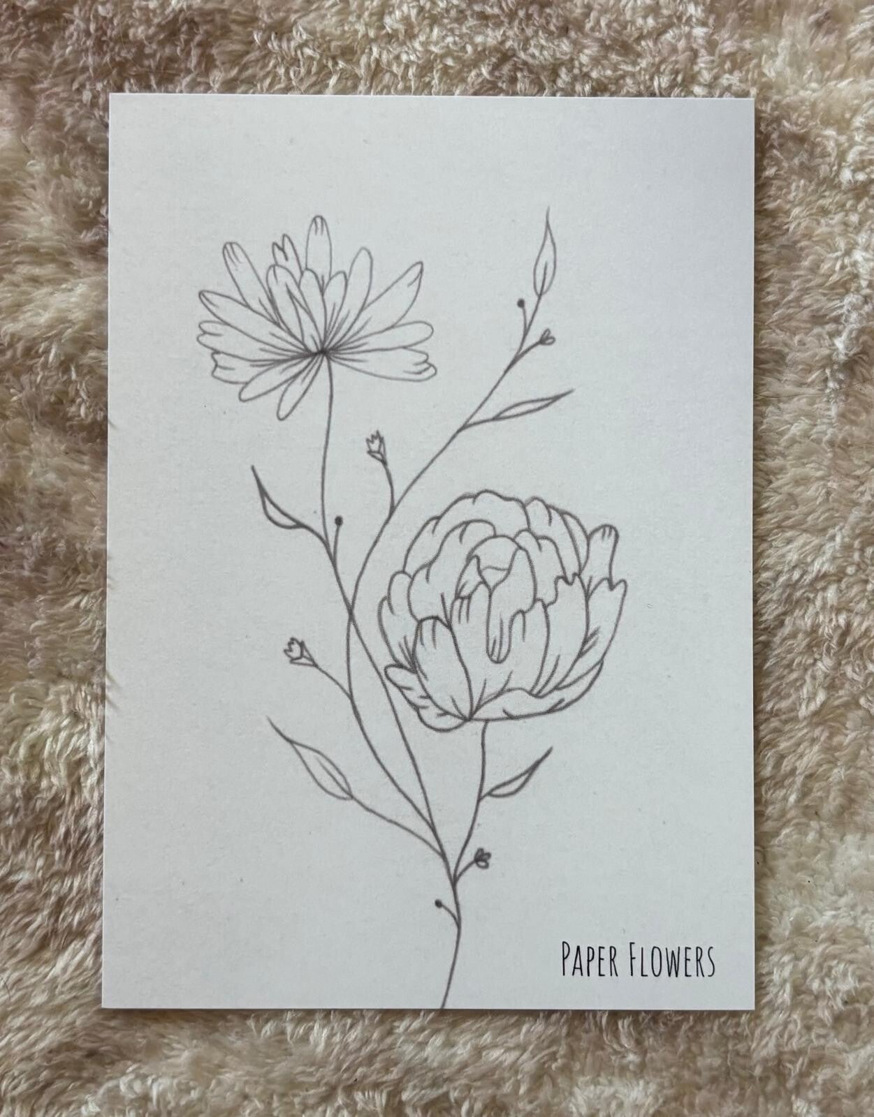 Wenskaart november - chrysant & pioenroos