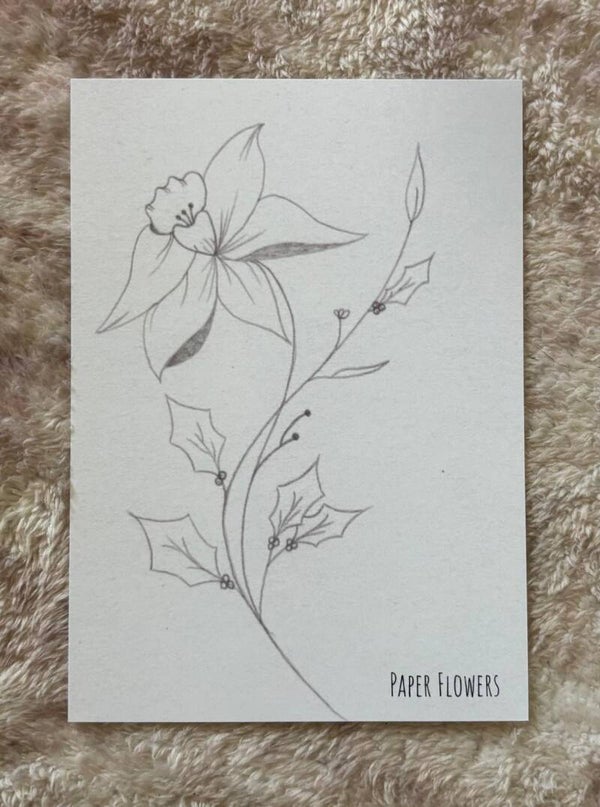 Wenskaart december - hulst & narcis