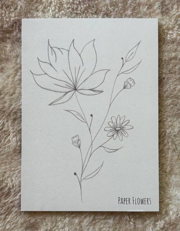 Wenskaart april - madeliefje & lathyrus