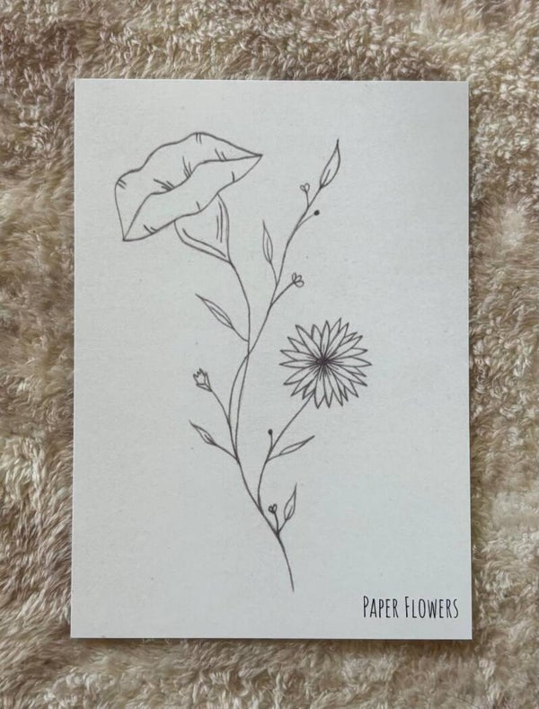 Wenskaart september - aster & klimmende winde