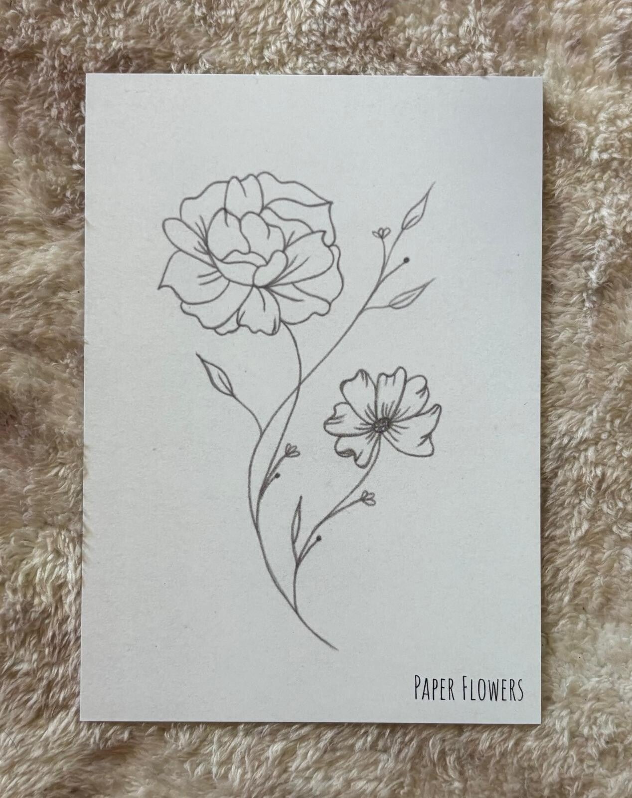 Wenskaart oktober - goudsbloem & cosmea