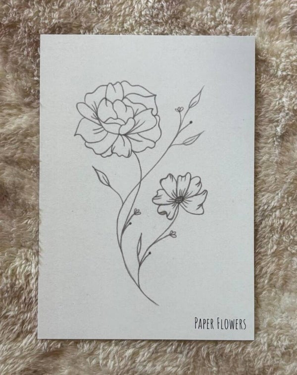 Wenskaart oktober - goudsbloem & cosmea