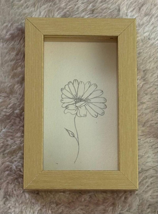Ingelijste illustratie - Madeliefje - April