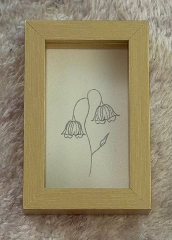 Ingelijste illustratie - Lelietje-van-dalen - Mei