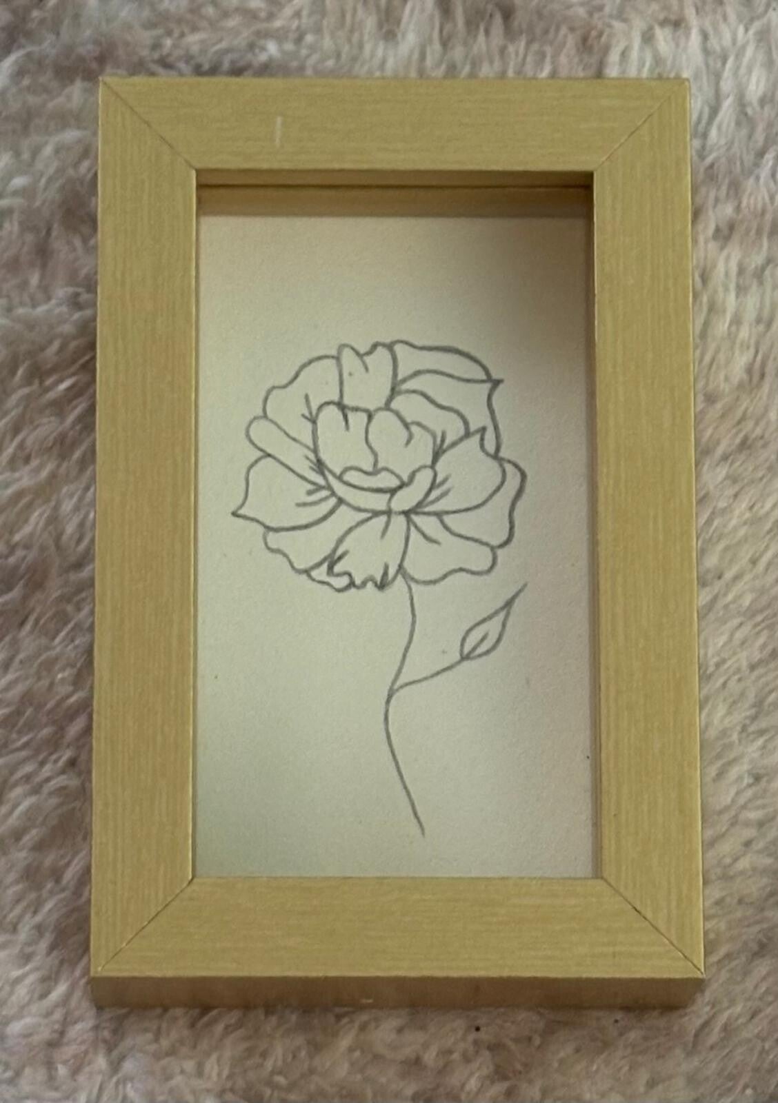 Ingelijste illustratie - Goudsbloem - Oktober