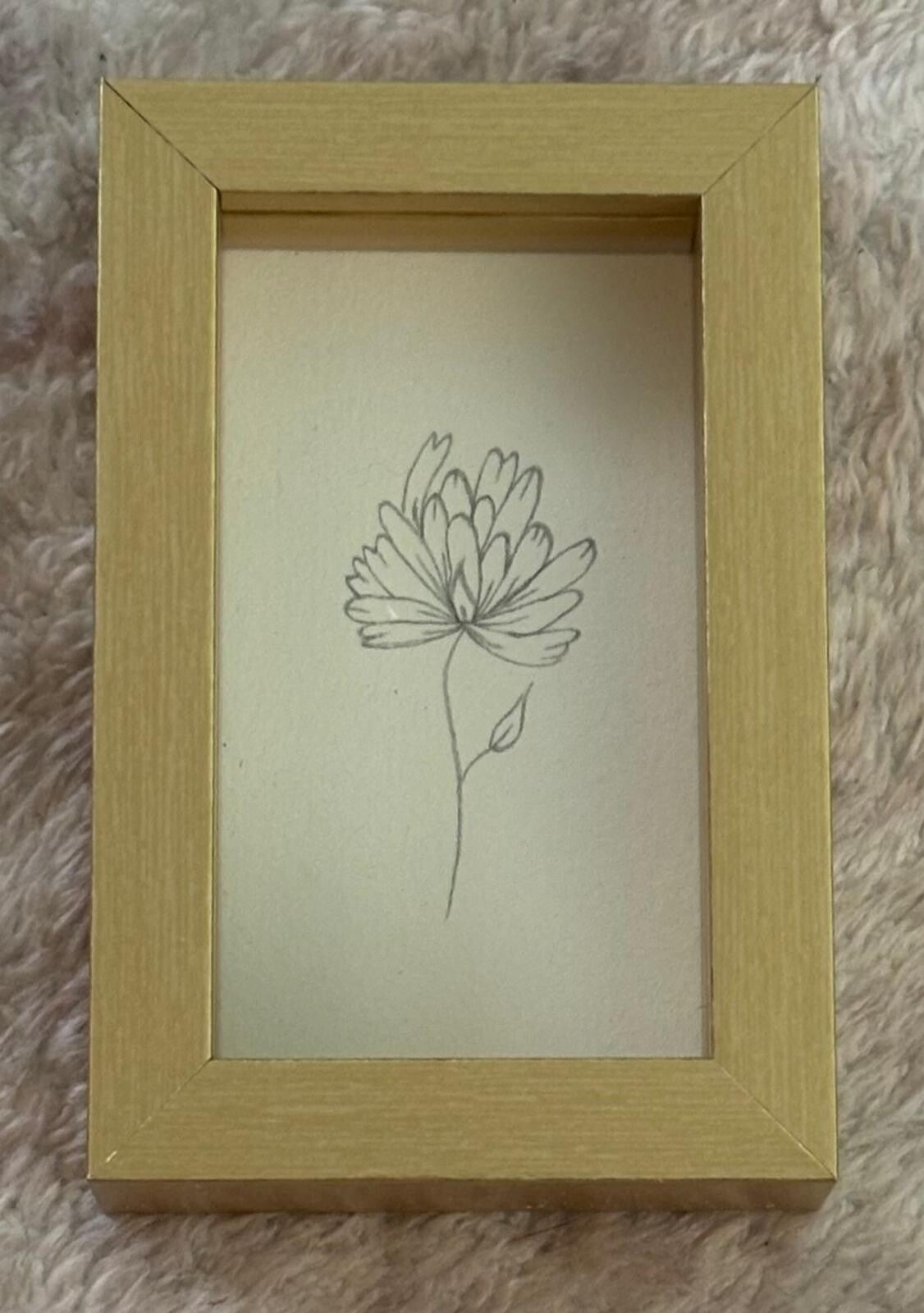 Ingelijste illustratie - Chrysant - November