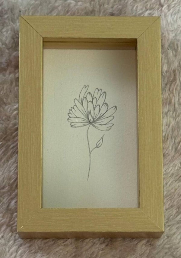 Ingelijste illustratie - Chrysant - November