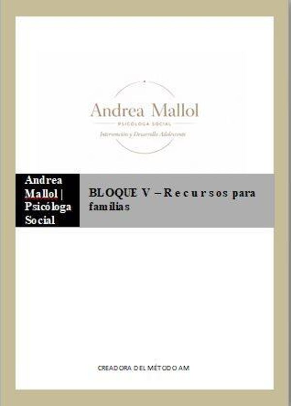 BLOQUE 5– Recursos para familias