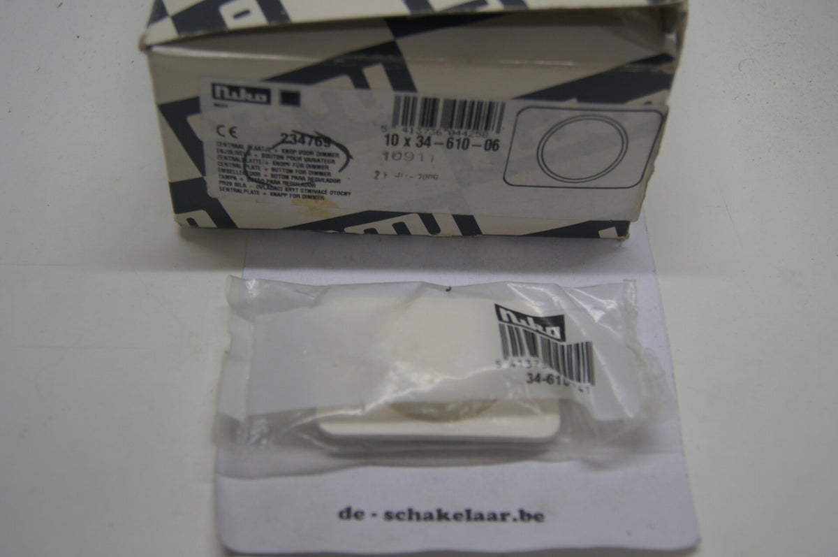 Niko 3461006 centraal plaatje en knop dimmer Deschakelaar