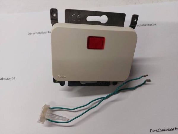 Niko 12-612 G PR20 Dubbelpolige schakelaar creme + controlelampje inbegrepenGEBRUIKT